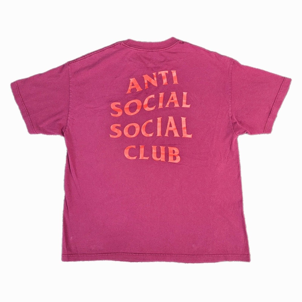 Anti Social Social Club T-Shirt Logo Tee 2 Club ASSC Maroon Orange Size XL